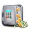 Safe open with more money electronic safe vector design