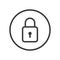 Safe padlock line style icon