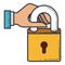 Safe padlock lock isolated icon