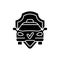 Safe ride black glyph icon