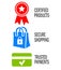 Safe shopping icons