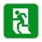 Safe sign. The exit icon. Emergency exit. Green icon on a white background. Vector illustration.