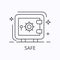 Safe thin line icon. Financial protection concept. Outline vector illustration