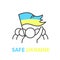Safe Ukraine line icon