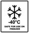 Safe for use on freezer icon , safe for use on freezer symbol. Storage in Refrigerator and Freezer packaging symbol.