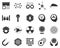 Safe, world. Bioengineering glyph icons set. Biotechnology for health, researching, materials creating. Molecular biology,