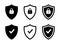 Safeguard, shield guard icon vector. Lock security safety sign with checkmark and padlock symbol