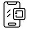 Safeguarded mobile glass icon outline vector. Mobile screen cover