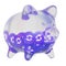 SafePal (SFP) Clear Glass piggy bank with decreasing piles of crypto coins.