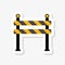 Safety barricade symbol sticker isolated. Traffic sign road