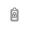 Safety battery charging line icon