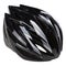 Safety bicycle helmet, color combination, black with silver, on a white background