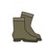 Safety boots doodle icon, vector color line illustration