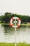 Safety buoy or lifesaver at a swimming lake