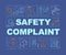 Safety complaint word concepts banner