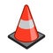 Safety cone pylon icon simple cartoon illustration, brigh