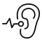 Safety earplugs icon outline vector. Quiet noise