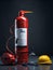 Safety equipment like fire extinguishers and chemical spill kits, ready for use in a lab. AI Generated