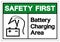 Safety First Battery Charging Area Symbol Sign, Vector Illustration, Isolate On White Background Label .EPS10