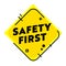 Safety First Creative Banner Danger Surveillance, Zero Accident Graphic Element. Trendy Linear Sign Isolated on White