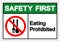 Safety First Eating Prohibited Symbol Sign,Vector Illustration, Isolate On White Background Symbol. EPS10
