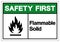 Safety First Flammable Solid Symbol Sign ,Vector Illustration, Isolate On White Background Label .EPS10