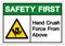 Safety First Hand Crush Force From Above Symbol Sign, Vector Illustration, Isolate On White Background Label .EPS10