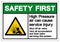 Safety First High Pressure Air Can Cause Service Injury Symbol Sign, Vector Illustration, Isolate On White Background Label .EPS10