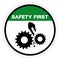 Safety First Moving Machinery Symbol Sign, Vector Illustration, Isolate On White Background Label .EPS10