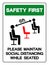 Safety First Please Maintain Social Distancing Whil Seated Symbol, Vector  Illustration, Isolated On White Background Label. EPS10