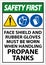 Safety First PPE Required When Handling Propane Tanks Sign