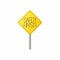 Safety first road sign icon, cartoon style