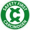 Safety First Select Carcinogen Label On White Background