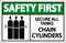 Safety First Sign Secure All Tanks, Chain Cylinders