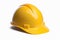 Safety First: Yellow Hard Hat, Isolated on White Background for Protection and Construction. created with Generative AI