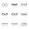 Safety glasses icons set, simple style