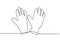 safety gloves continuous line drawing minimalist design vector illustration