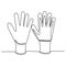 safety gloves continuous line drawing minimalist design vector illustration
