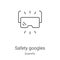 safety googles icon vector from scientific collection. Thin line safety googles outline icon vector illustration. Linear symbol