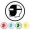 Safety Helmet Flat Icon with Color Variations