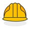 Safety helmet vector, protection concept