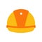 Safety helmet. Yellow color. Vector illustration.