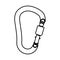 Safety hook or carabiner hook it is black icon .