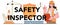 Safety inspector typographic header. OSHA inspection. Government