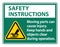 Safety Instructions Moving parts can cause injury sign on white background