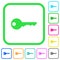 Safety key vivid colored flat icons icons