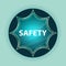 Safety magical glassy sunburst blue button sky blue background
