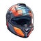 Safety Motorcycle helmet Transportation Gear Cartoon Square Illustration.