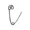 Safety pin. Hand drawn illustration converted to vector