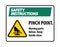 Safety Pinch Point, Moving Parts Below, Keep Hands Clear Symbol Sign Isolate on White Background,Vector Illustration EPS.10